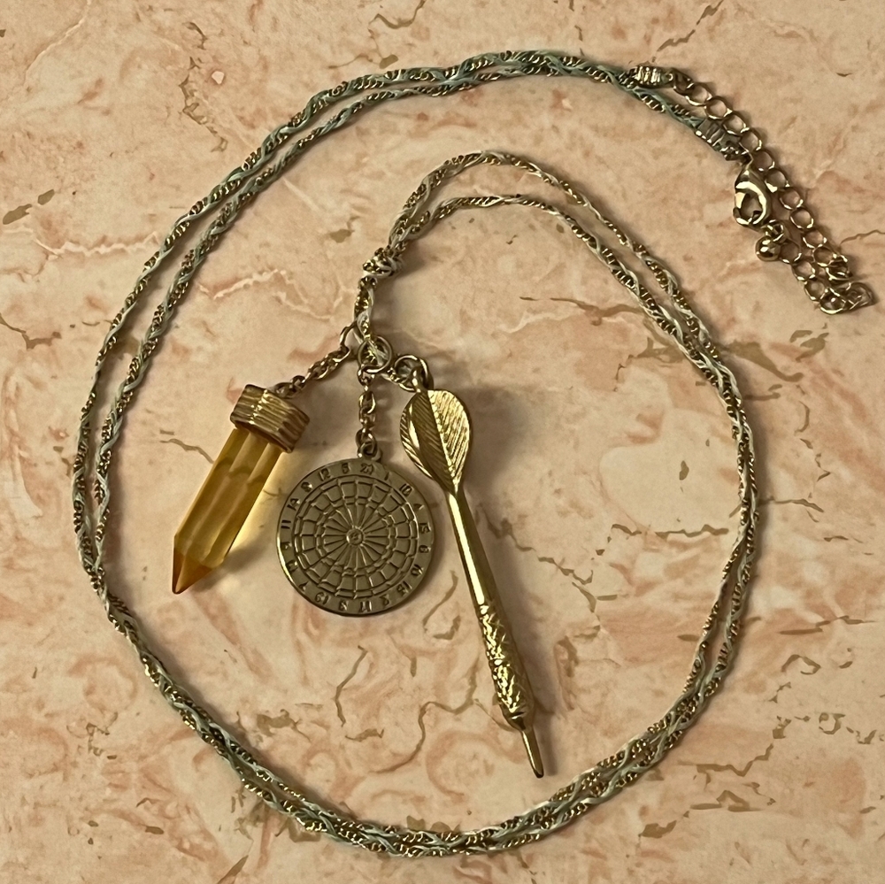 Bohemian Gold and Silver Charm Necklace